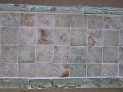 A section of Tiles commissioned to cover a chimney